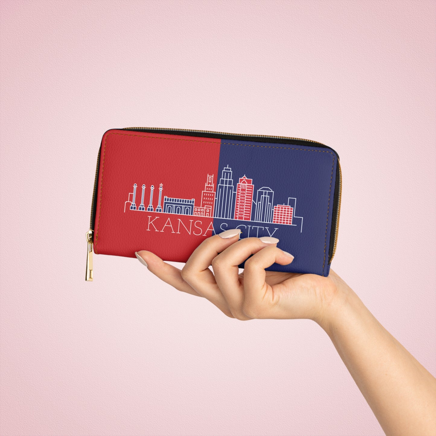 Kansas City - Red White and Blue City series - Zipper Wallet