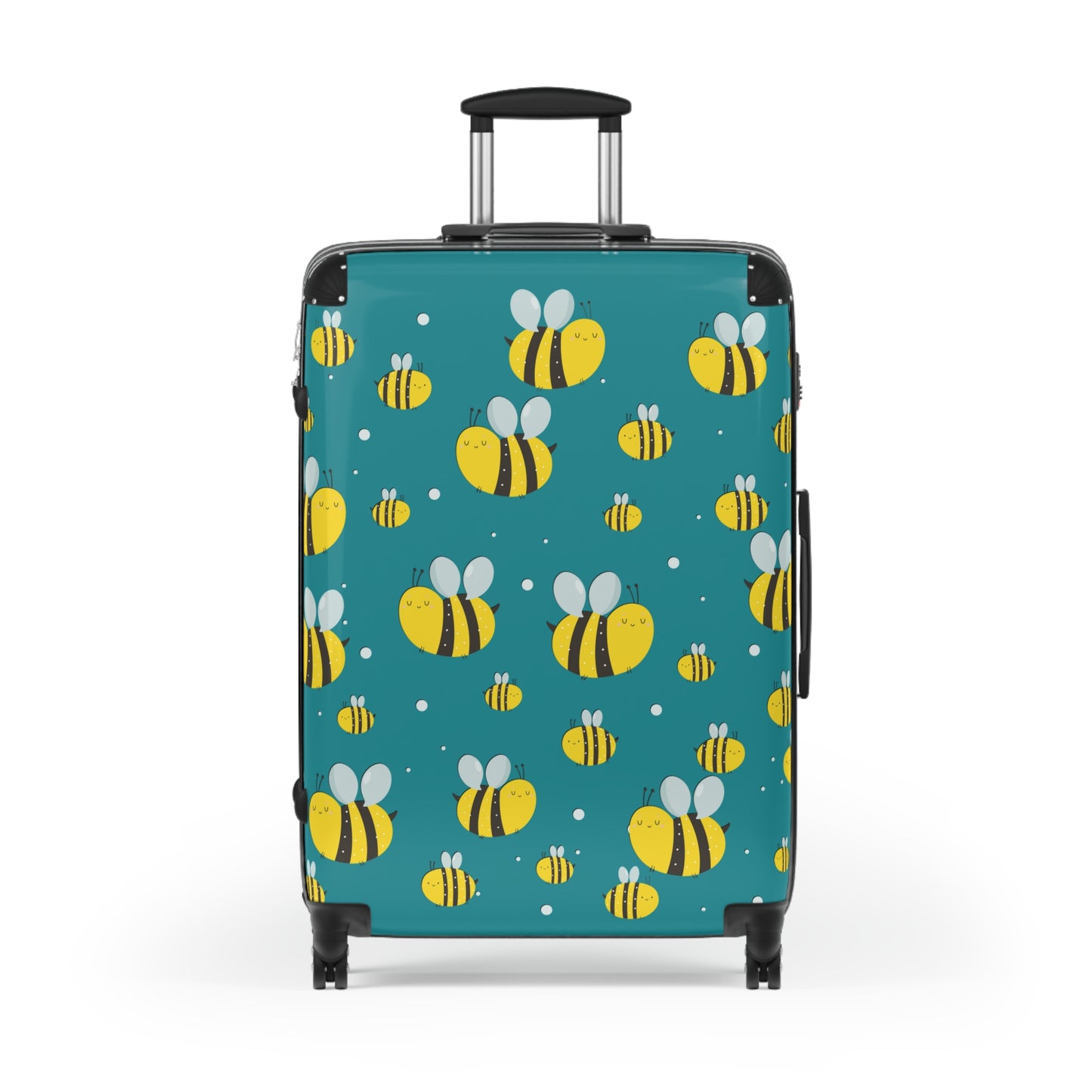 Lots of Bees - Aqua 008E97 - Suitcase