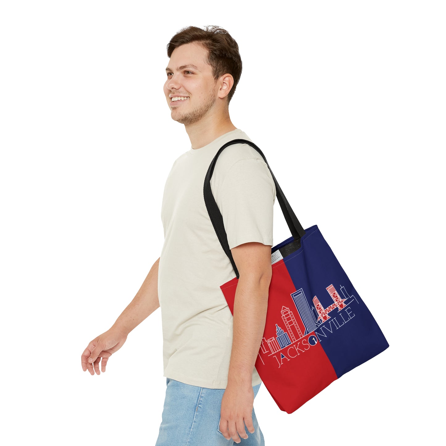 Jacksonville - Red White and Blue City series - Logo - Tote Bag