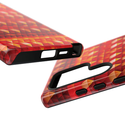 Geometric Flame - Red Triangles - Boston University Red d00000 - Tough Cases