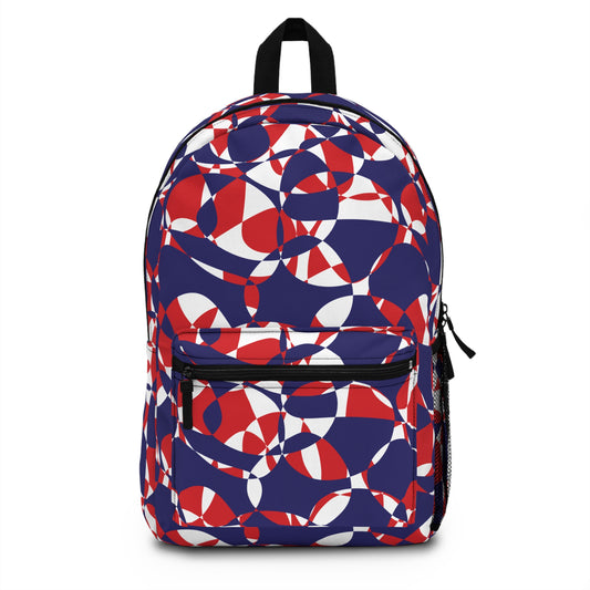 Scarlet Symphony and Sapphire Swirl Got Together - White - Backpack