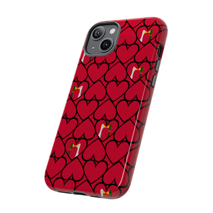 Ducks in hearts - Fire Engine Red c8092e - Tough Cases