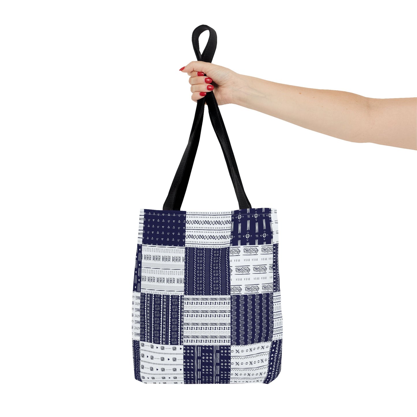 Mud Cloth Pattern - Blue White - Tote Bag