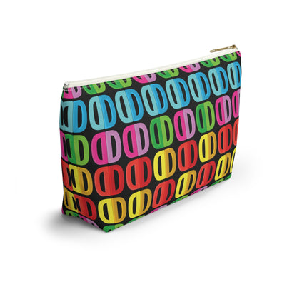 Letter Art - D - Black 000000 - Accessory Pouch w T-bottom