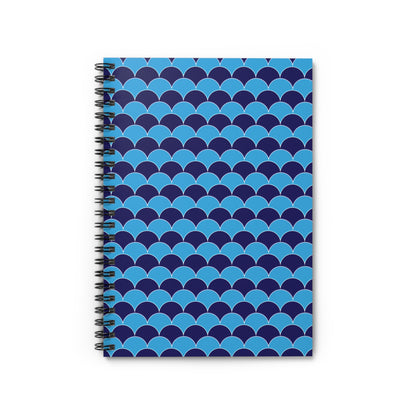 Blue Fans - Azure 0080FF - Spiral Notebook - Ruled Line