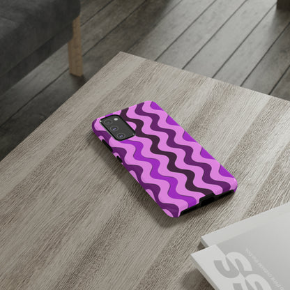 Vertical retro wavy purple and pink - Tough Cases