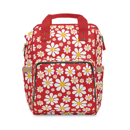 Ducks in Daisies - Scarlet de0000 - Multifunctional Diaper Backpack