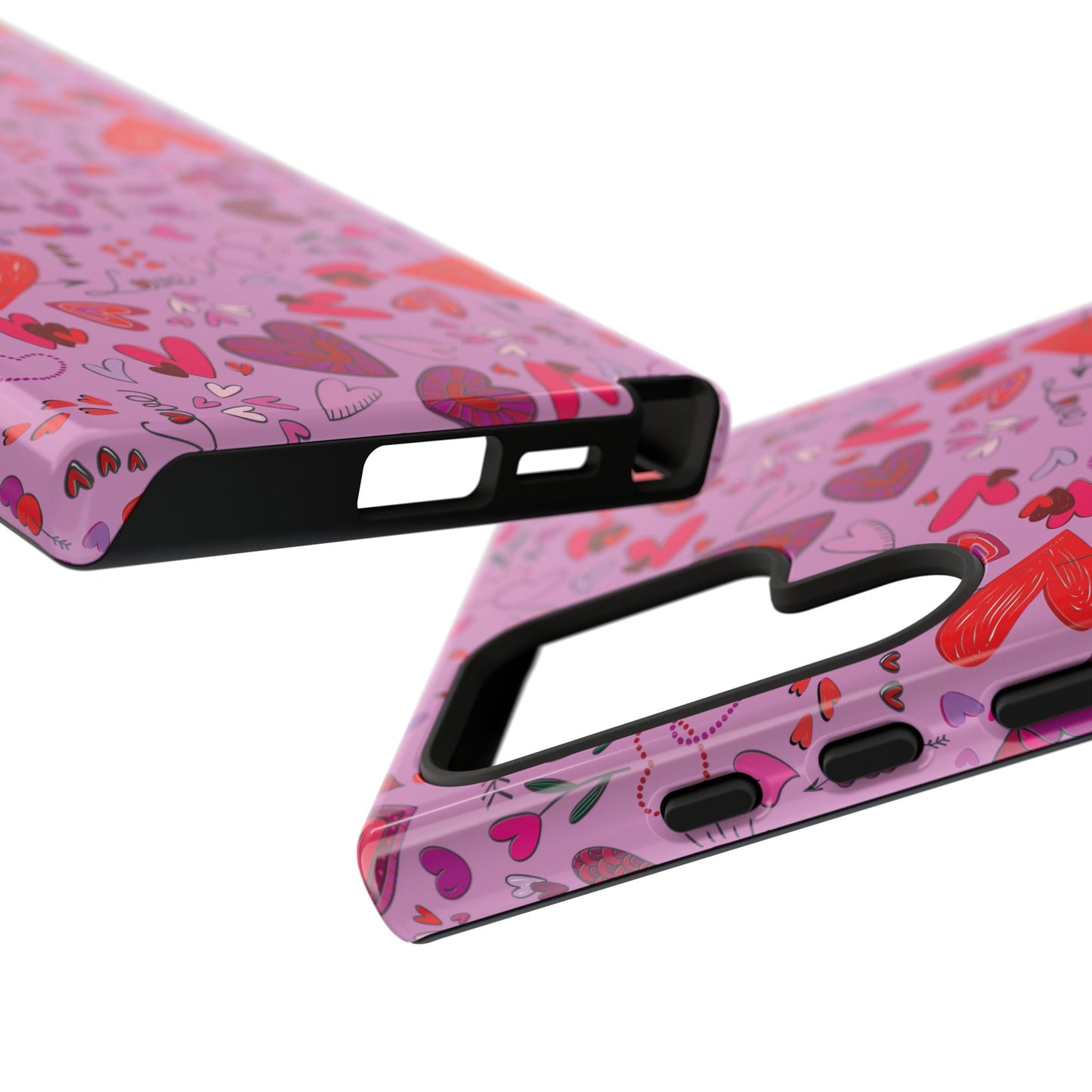 Heart Doodles - Fuschia Pink ff8eff - Tough Cases