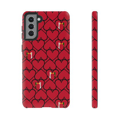 Ducks in hearts - Fire Engine Red c8092e - Tough Cases