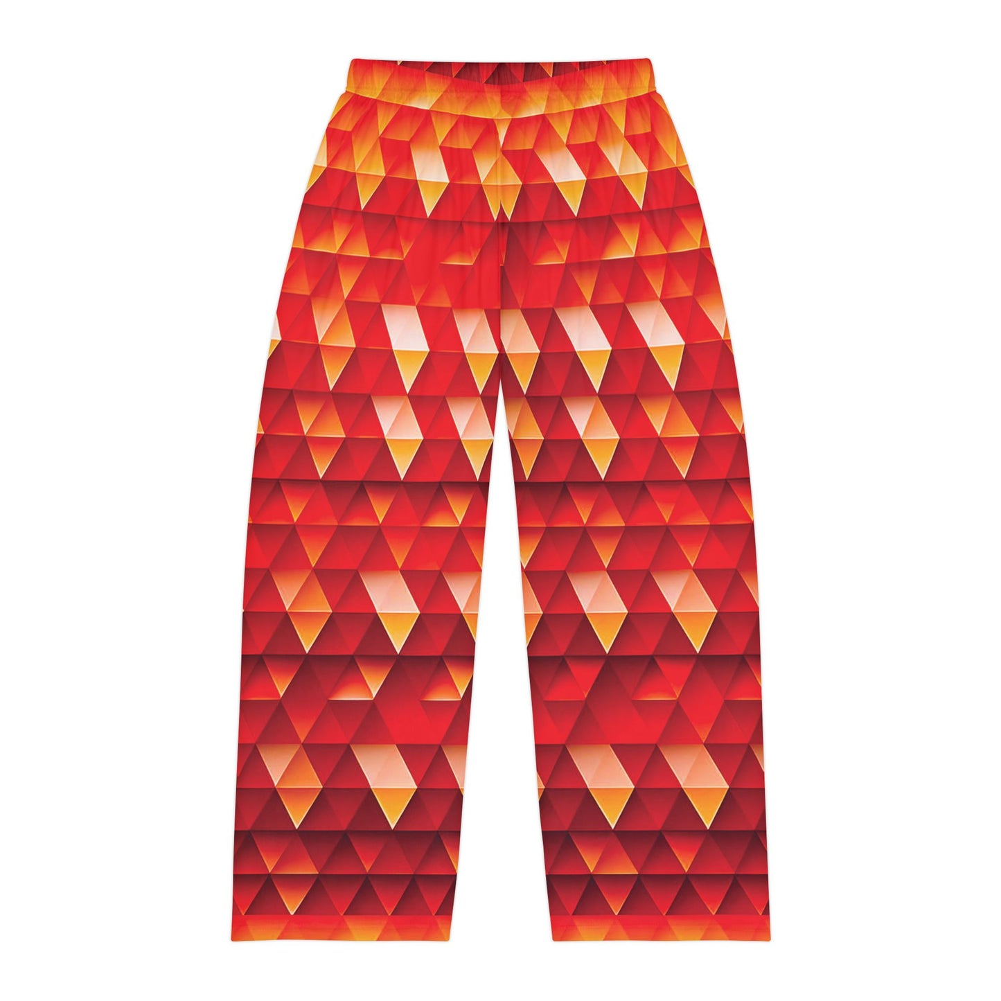 Geometric Flame - Red Triangles - Men's Pajama Pants