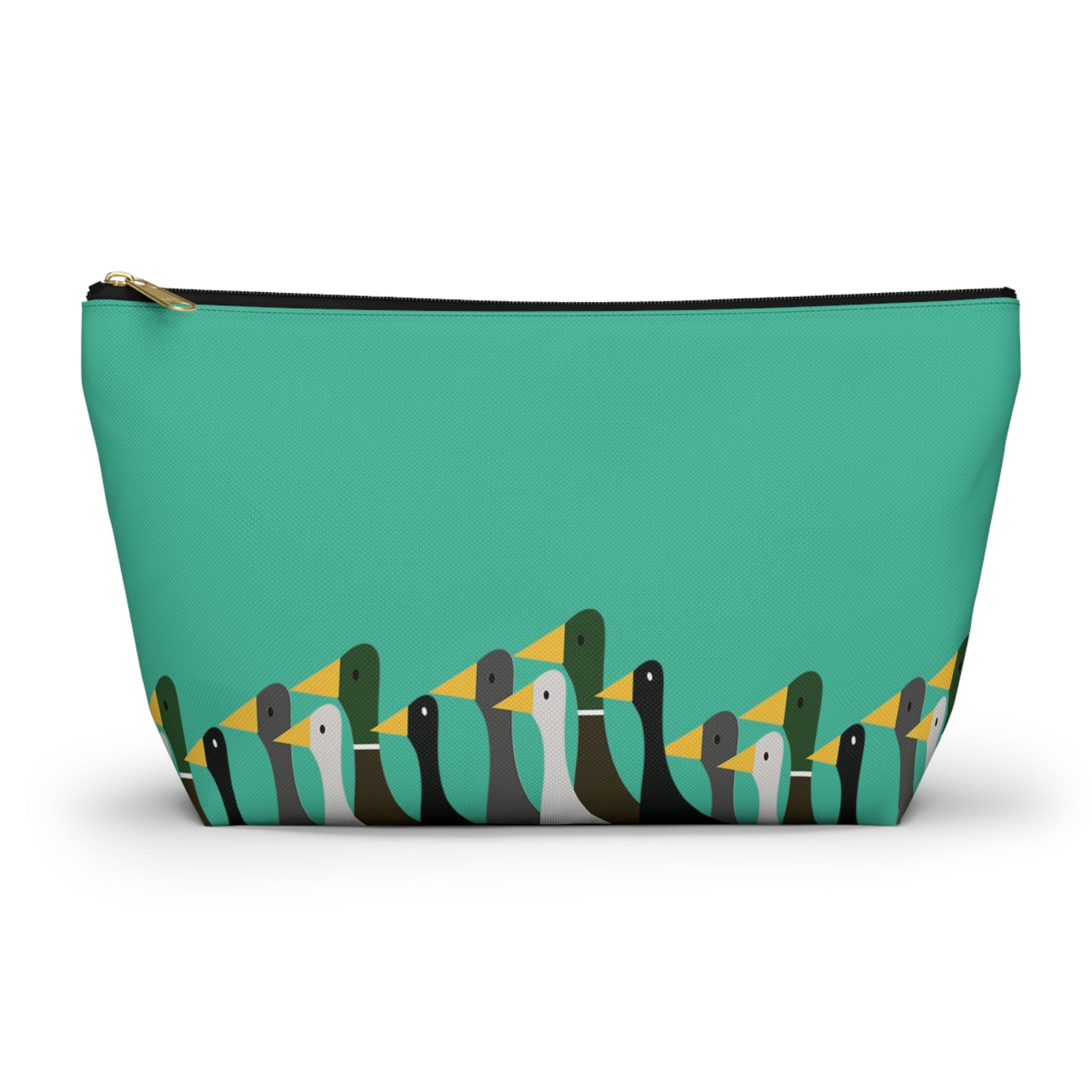 Marching ducks - Turquoise 12d3ad - Accessory Pouch w T-bottom