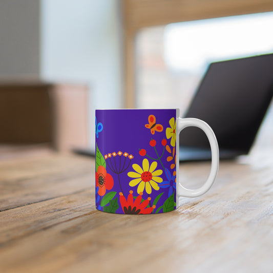 Bright Summer flowers - Purple Heart 5412AB - Mug 11oz