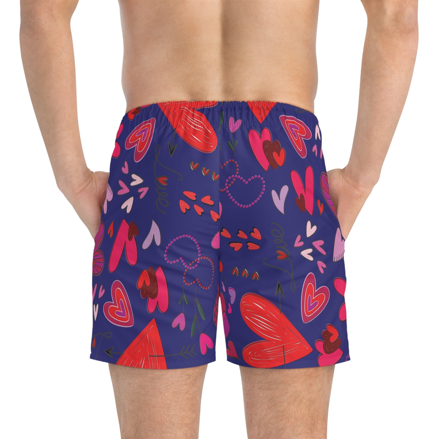 Hearts Doodles - Ultramarine 160987 - Swim Trunks