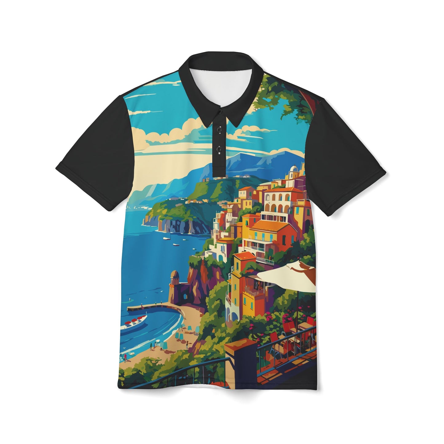 Amalfi - Black - Unisex Polo Shirt