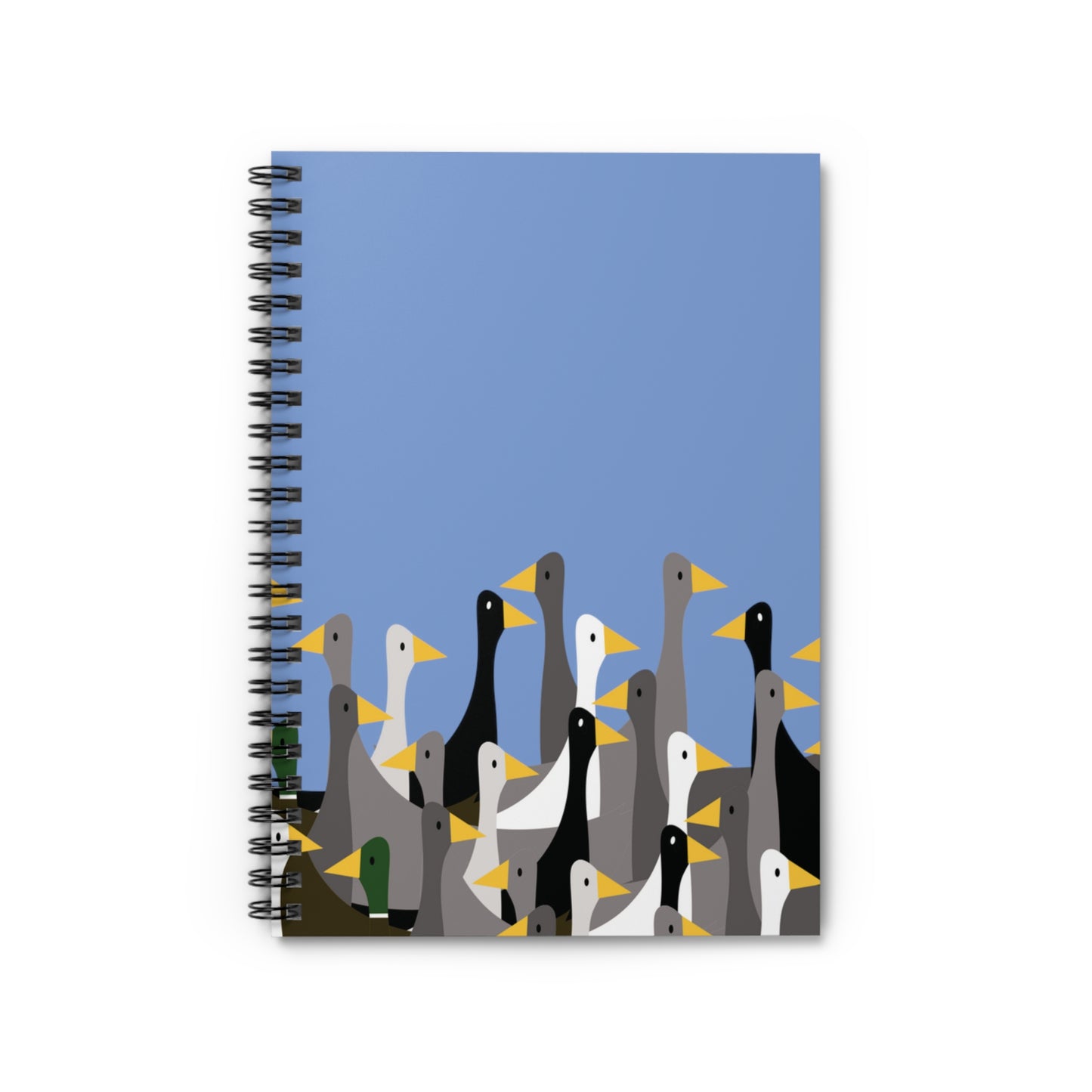 Not as many ducks - Fennel Flower 74a6ff - Spiral Notebook - Ruled Line