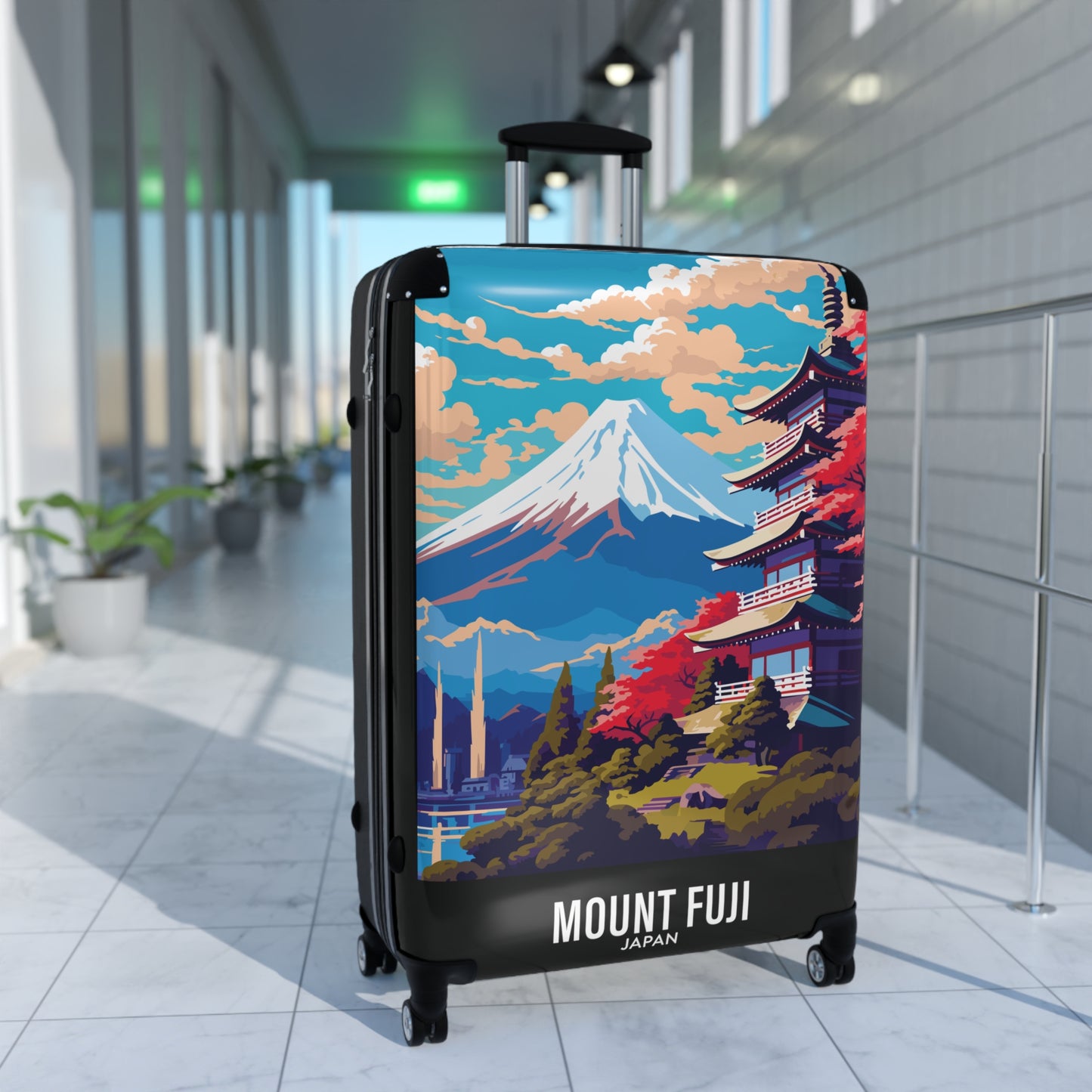 Mount Fuji - Japan - Black 000000 - Suitcase