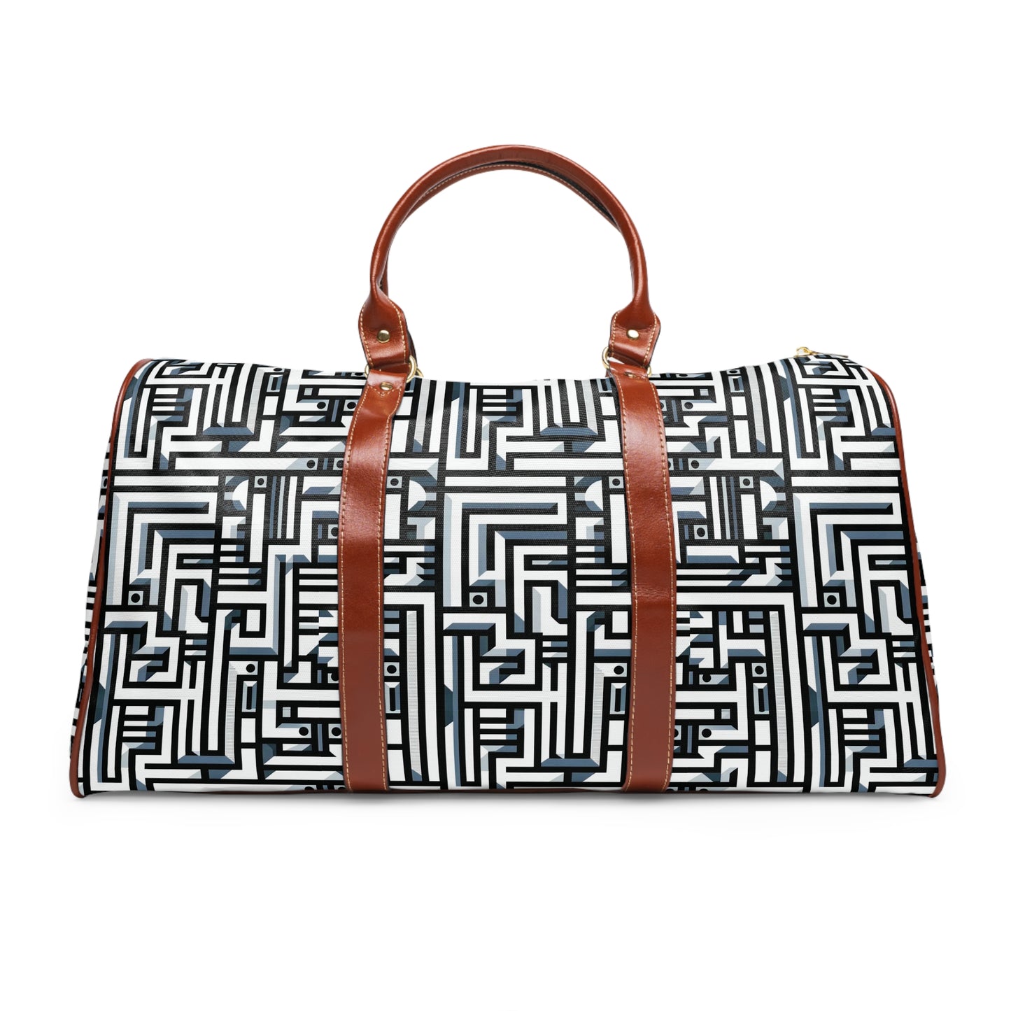 Futuristic pattern - Gray - Waterproof Travel Bag