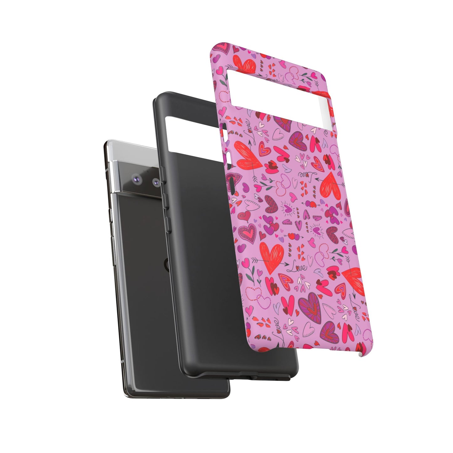 Heart Doodles - Fuschia Pink ff8eff - Tough Cases