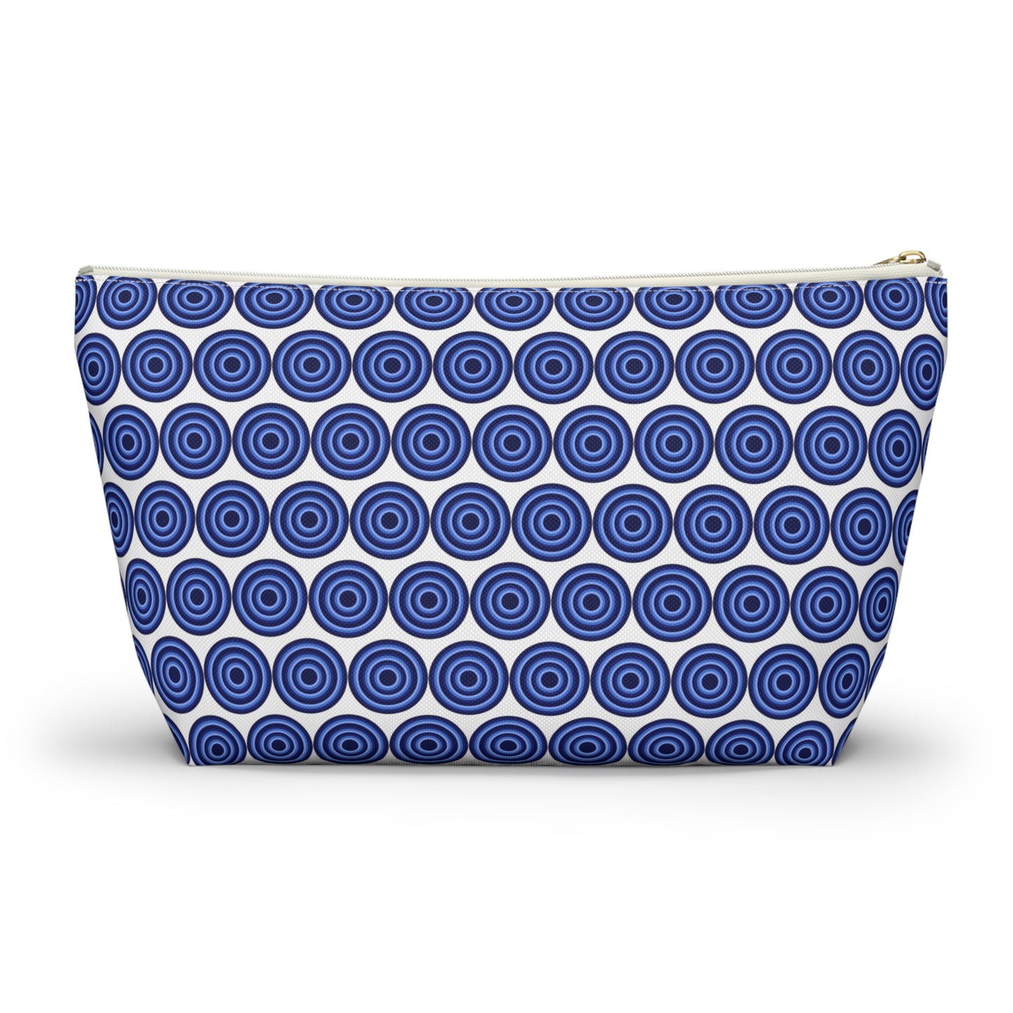 Colorful Circles - Blue - White - Accessory Pouch w T-bottom