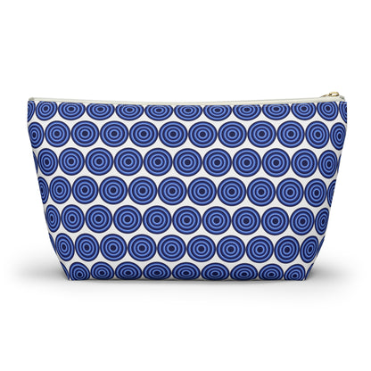 Colorful Circles - Blue - White - Accessory Pouch w T-bottom