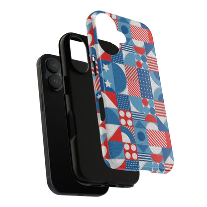 Red White and Blue Bold Pattern - BIG - Oil Paint Texture - Tough Cases