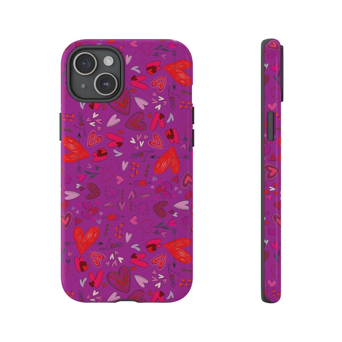 Heart Doodles - Deep Magenta B805AE - Tough Cases