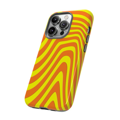 Retro wavy - yellow and orange - Tough Cases