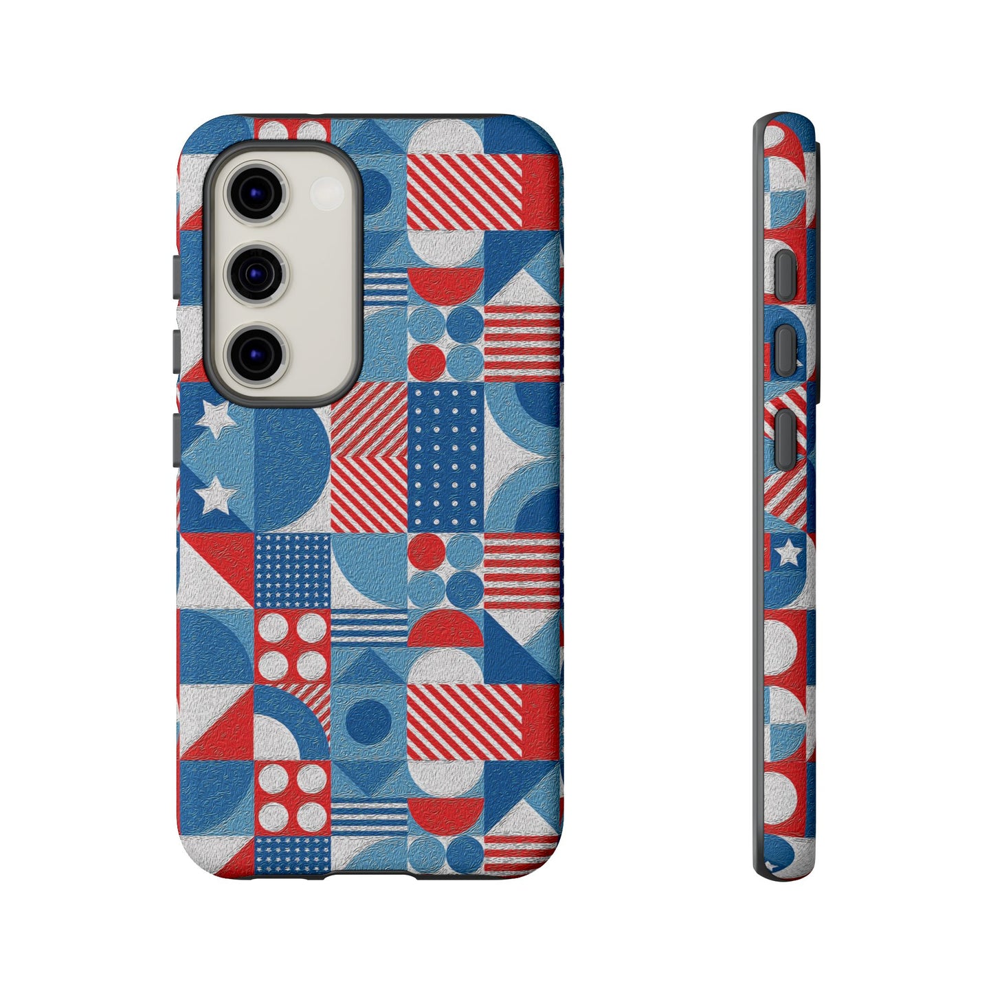 Red White and Blue Bold Pattern - BIG - Oil Paint Texture - Tough Cases