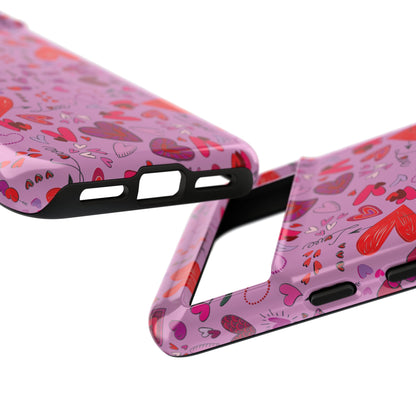 Heart Doodles - Fuschia Pink ff8eff - Tough Cases