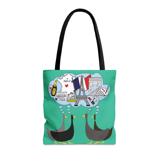 Ducks dreaming of Paris - Turquoise 12d3ad - Tote Bag