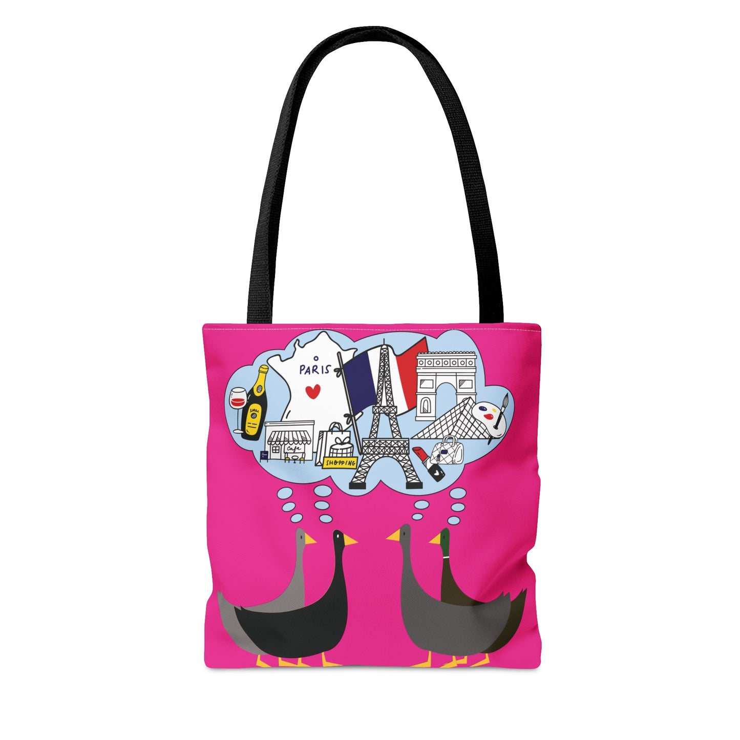 Ducks dreaming of Paris - Mean Girls Lipstick ff00a8 - Tote Bag