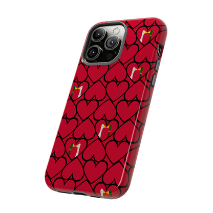 Ducks in hearts - Fire Engine Red c8092e - Tough Cases