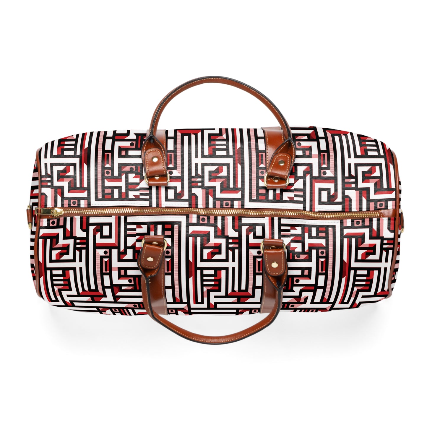 Futuristic pattern - Red - Waterproof Travel Bag