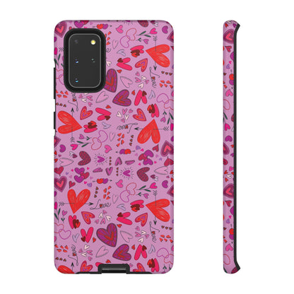 Heart Doodles - Fuschia Pink ff8eff - Tough Cases