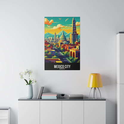 Mexico City - Mexico - Black 000000 - Matte Canvas, Stretched, 0.75"