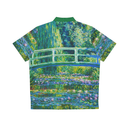 Water lilies and Japanese bridge - Claude Monet - 1899 - Men's Hawaiian Shirt