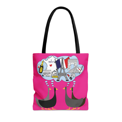 Ducks dreaming of Paris - Mean Girls Lipstick ff00a8 - Tote Bag