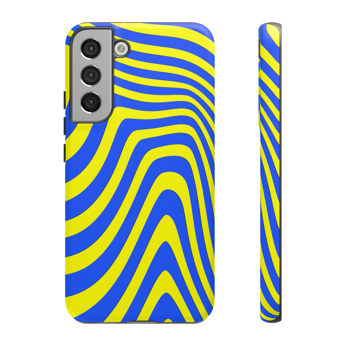 Retro wavy - yellow and blue - Tough Cases