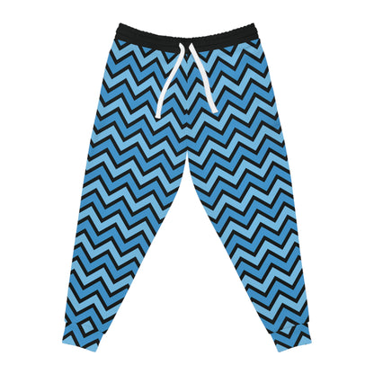 Blue Zig Zags on Black - Athletic Joggers