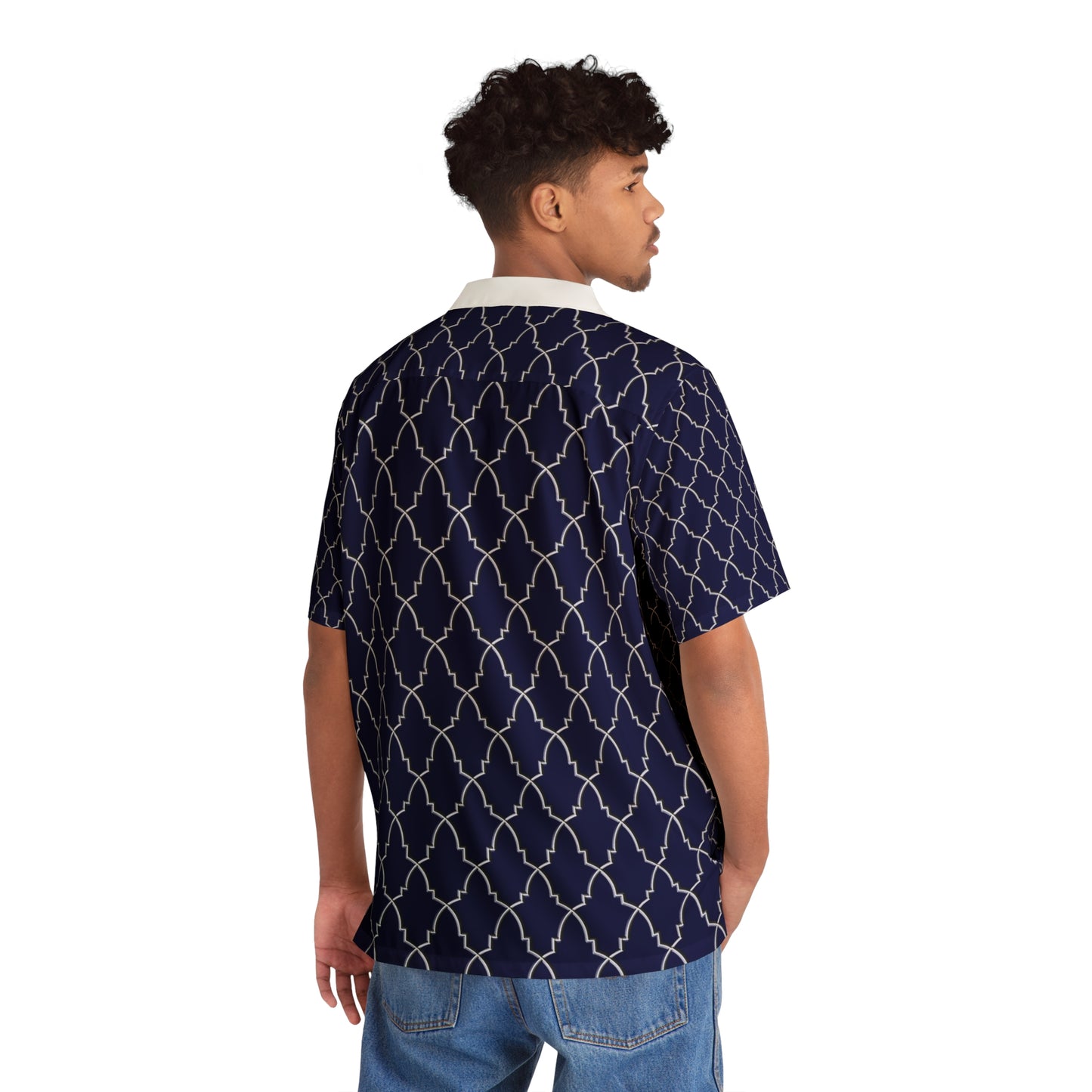Moroccan tiles - Blue - Men's Hawaiian Shirt