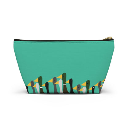 Marching ducks - Turquoise 12d3ad - Accessory Pouch w T-bottom