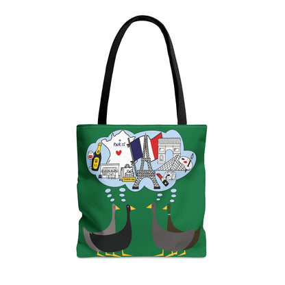 Ducks dreaming of Paris - Dark Spring Green 057944 - Tote Bag