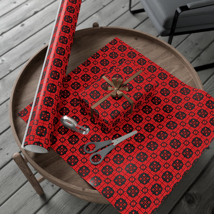 Gift Wrap Papers - Letter Art - B - Red - Black