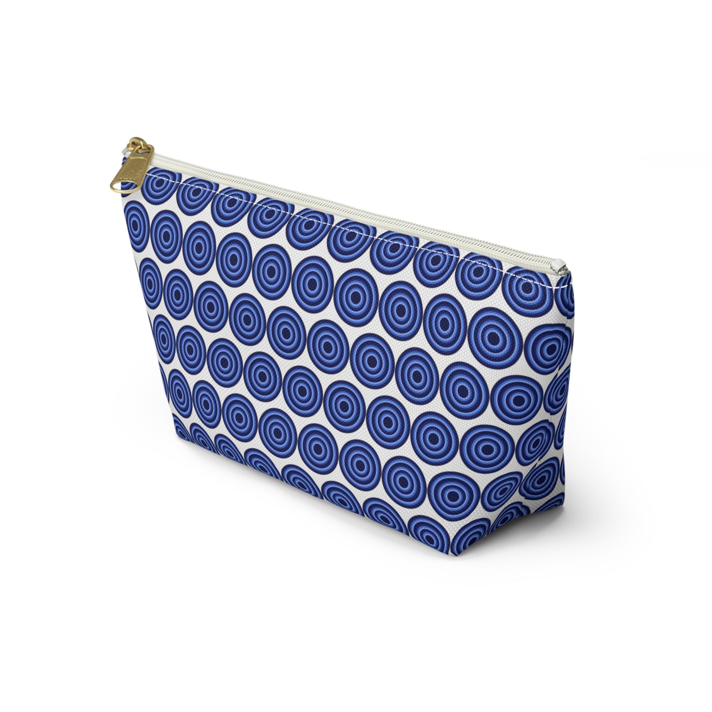 Colorful Circles - Blue - White - Accessory Pouch w T-bottom