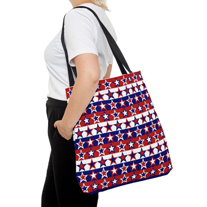 Red White and Blue Stars - Stripes - Tote Bag