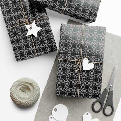 Gift Wrap Papers - Letter Art - A - Gray - Black