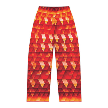 Geometric Flame - Red Triangles - Women's Pajama Pants