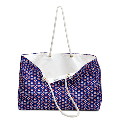 Red White and Blue Stars - Blue - Weekender Bag