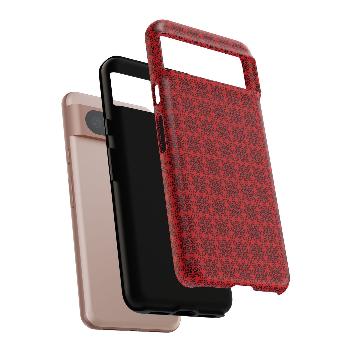 Vibrant Kaleidoscope - Black - Scarlet - Tough Cases