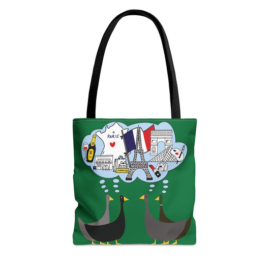 Ducks dreaming of Paris - Dark Spring Green 057944 - Tote Bag